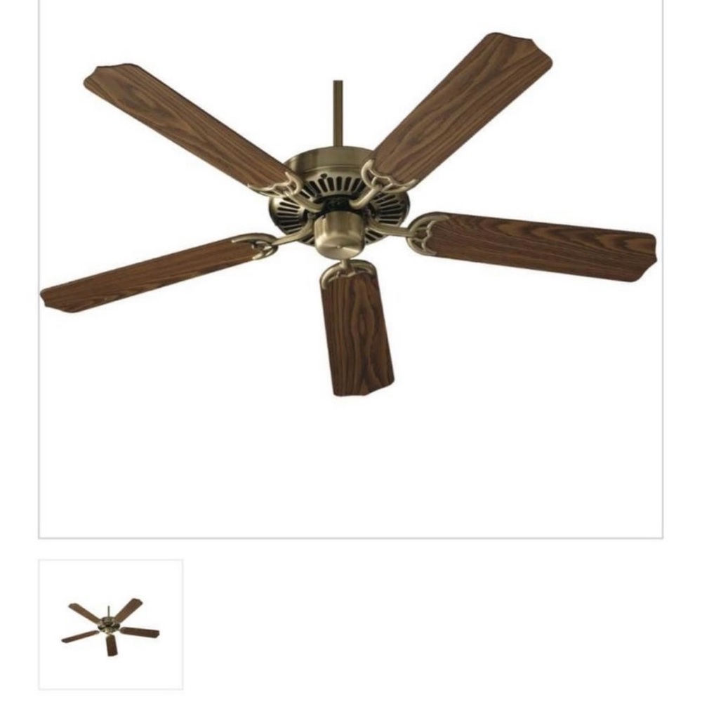 NEW VINTAGE 1980 WOOD & BRASS CEILING FAN